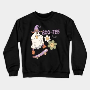 Spooky Season Cute Ghost Halloween Costume Boujee Boo Jee Crewneck Sweatshirt